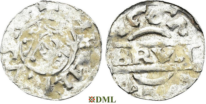 Денарий, Германия, Нижняя Лотарингия, Bruno III (1050-1057), м.д. Dokkum, Ilisch 2000, 21.19