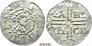 Денарий, Германия, Нижняя Лотарингия, Gf. Hermann (1020-1051), м.д. Emden, Dbg. 773
