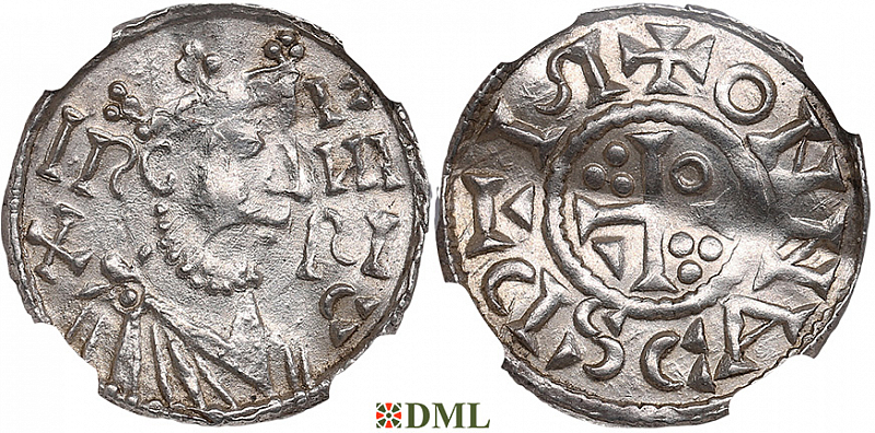 Денарий, Германия, Бавария, Heinrich II (1002-1024), м.д. Regensburg, монетарий ANNO, Hahn 1976, 29a1