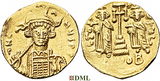 Солид, Византия,  Constantine IV, Heraclius and Tiberius (654-685), м.д. Constantinople