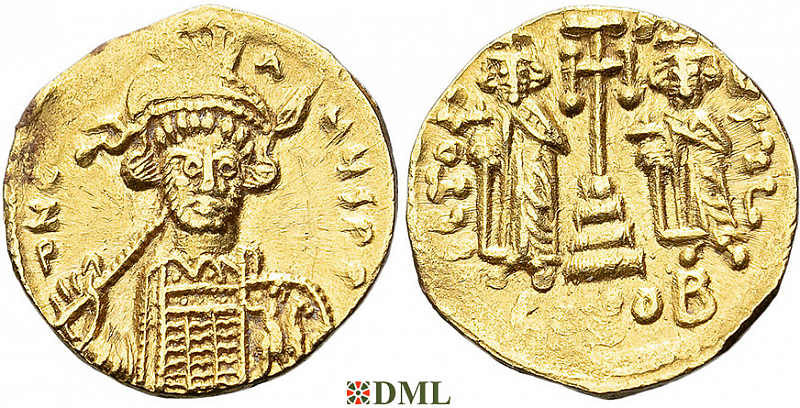 Солид, Византия,  Constantine IV, Heraclius and Tiberius (654-685), м.д. Constantinople