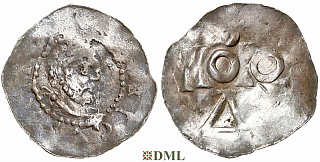Денарий, Германия, Нижняя Лотарингия, Heinrich II (1002-1024), м.д. Koln, Dbg 354