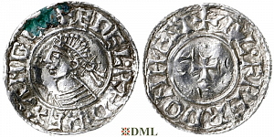 Денарий, Англия, Æthelred II (978-1016), м.д. Hastings, монетарий Ælfward, North 777