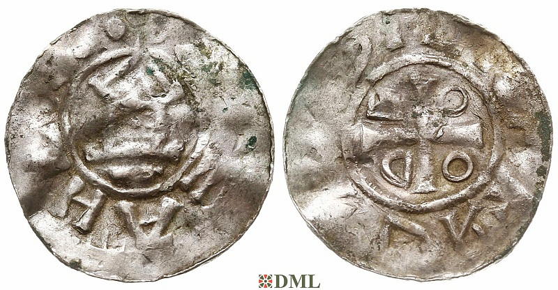 Денарий, Германия, Саксония, Нижняя Саксония, Otto III (983-1002), type OAP