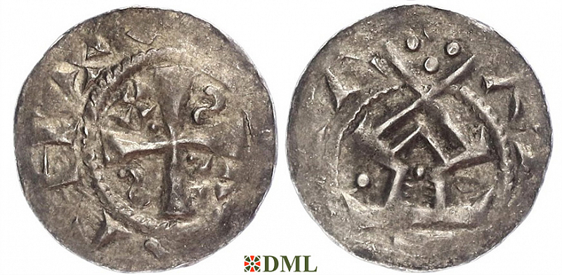 Денарий, Германия, Саксония, Anonymous bishop, м.д. Magdeburg, Dbg 1220
