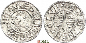 Денарий, Англия, Æthelred II (978-1016), м.д. London, монетарий Ælfwine, North 770