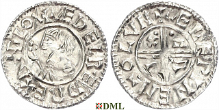 Денарий, Англия, Æthelred II (978-1016), м.д. London, монетарий Ælfwine, North 770