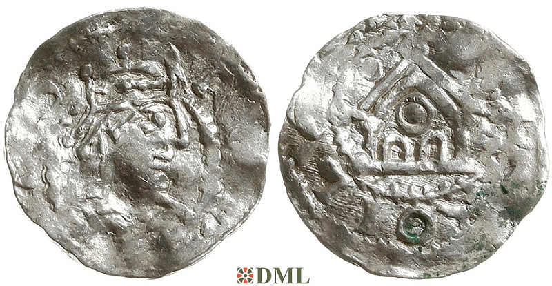 Денарий, Германия, Швабия, Otto III (983-1002), м.д. Strassburg, Dbg. 934