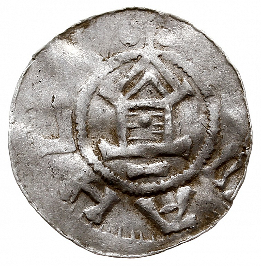 Денарий, Германия, Саксония, Нижняя Саксония, Otto III (983-1002), м.д. Goslar, type OAP