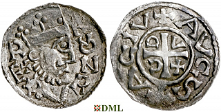 Денарий, Германия, Швабия, Heinrich II (1002-1024), м.д. Augsburg, Hahn 1976, 148.