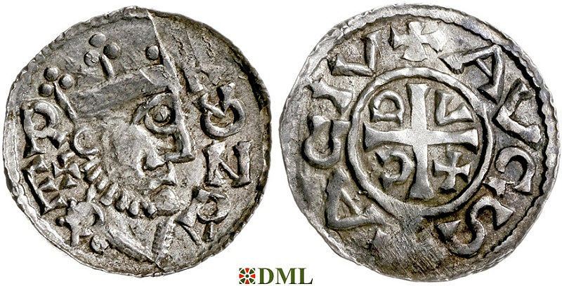 Денарий, Германия, Швабия, Heinrich II (1002-1024), м.д. Augsburg, Hahn 1976, 148.