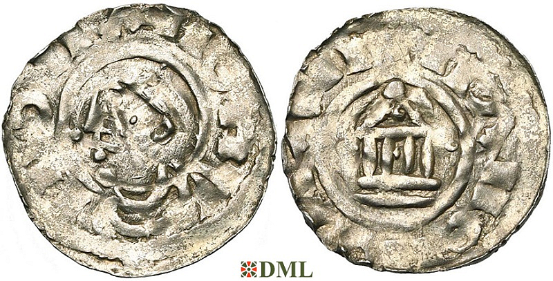 Денарий, Германия, Швабия, Werner II (1065-1077), м.д. Strassburg, Dbg. 1797