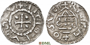 Денарий, Германия, Бавария, Heinrich I (948-955), м.д. Nabburg, монетарий PER, Hahn 1976, 65a3.D