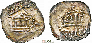 Денарий, Германия, Верхняя Лотарингия, Adalbero II (984-1005), м.д. Metz, Dbg. 1404