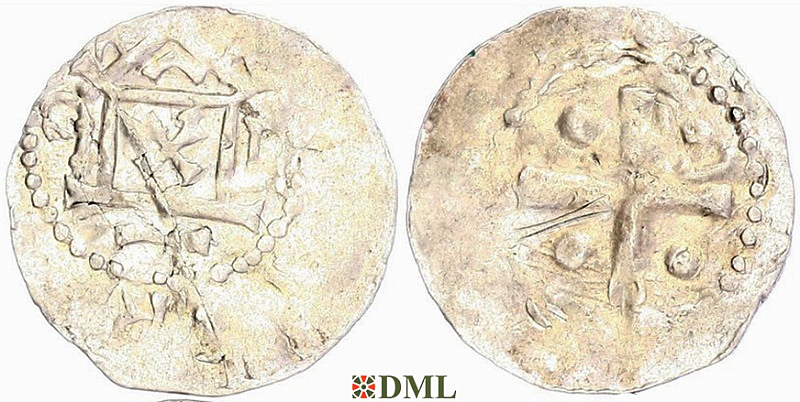 Денарий, Германия, Саксония, Bardo (1031-1051), м.д. Erfurt, Dbg. 878