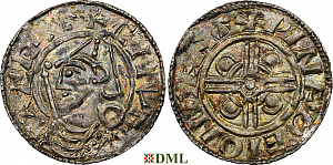 Денарий, Англия, Cnut  (1016-1035), м.д. Canterbury, монетарий Windedæi, North 787