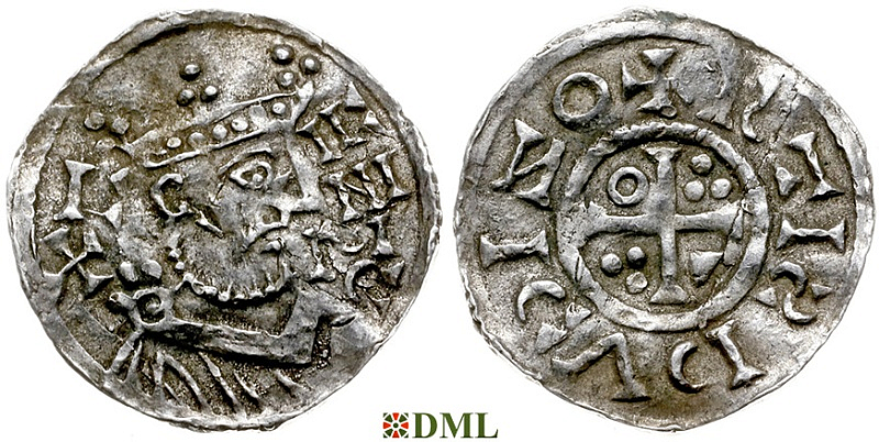 Денарий, Германия, Бавария, Heinrich II (1002-1024), м.д. Regensburg, монетарий IZO, Hahn 1976, 29c2