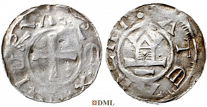 Денарий, Германия, Саксония, Нижняя Саксония , Otto III (983-1002), м.д. Goslar, type OAP