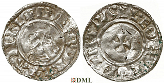 Денарий, Англия, Æthelred II (978-1016), м.д. Canterbury, монетарий Leofric, North 777