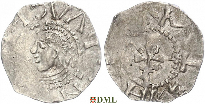 Денарий, Германия, Саксония, Heinrich II (1002-1024), м.д. Dortmund, Dbg. 752