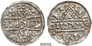 Денарий, Германия, Бавария, Heinrich V (1018-1026), м.д. Regensburg, монетарий CCCIIO, Hahn 1976, 31d9
