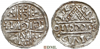 Денарий, Германия, Бавария, Heinrich V (1018-1026), м.д. Regensburg, монетарий CCCIIO, Hahn 1976, 31d9