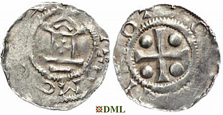 Денарий, Германия, Франкония, Otto III (983–1002), м.д. Mainz, Dbg. 778/779