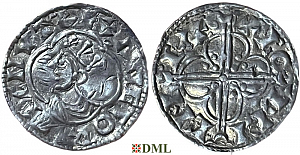 Денарий, Англия, Knut (1016-1035), м.д. Canterbury, монетарий Godric, North 781