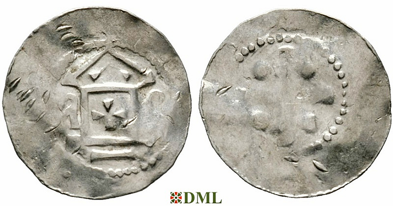 Денарий, Германия, Саксония, Bardo (1031-1051), м.д. Erfurt, Dbg. 878
