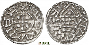 Денарий, Германия, Бавария, Heinrich I (948-955), м.д. Regensburg, монетарий OVV, Hahn 1976, 10m6