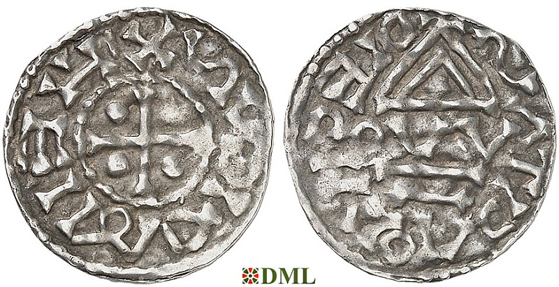 Денарий, Германия, Бавария, Heinrich I (948-955), м.д. Regensburg, монетарий OVV, Hahn 1976, 10m6