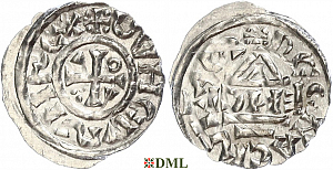 Денарий, Германия, Бавария, Heinrich II (1002-1024), м.д. Regensburg, монетарий EИCI, Hahn 1976, 27d4