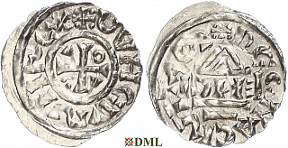 Денарий, Германия, Бавария, Heinrich II (1002-1024), м.д. Regensburg, монетарий EИCI, Hahn 1976, 27d4