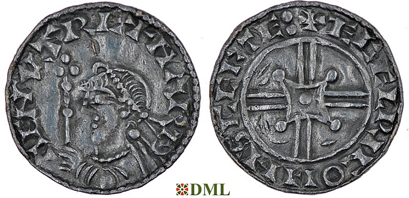 Денарий, Англия, Harthaknut (1035-1042), м.д. Shaftesbury, монетарий Æthelric, North 799