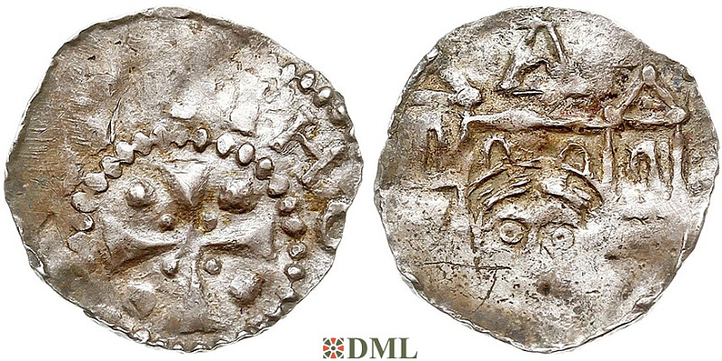 Денарий, Германия, Верхняя Лотарингия, Poppo (1016-1047), м.д. Trier, Dbg. 468