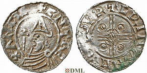 Денарий, Англия, Cnut  (1016-1035), м.д. York, монетарий Crinan, North 787