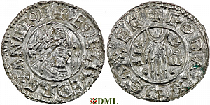 Денарий, Англия, Æthelred II (978-1016), м.д. Exeter, монетарий Goda, North 768