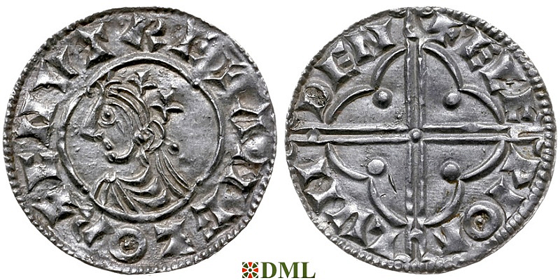 Денарий, Англия, Cnut (1016-1035), м.д. London, монетарий Ælfwig, North 781