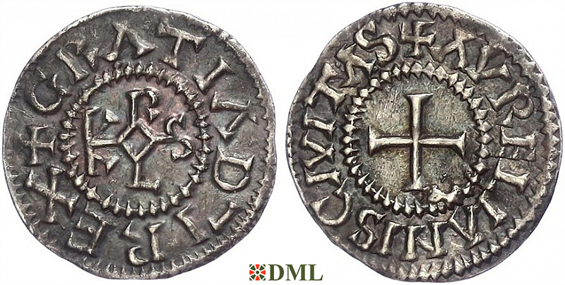 Денье, Каролинги, Charles le Chauve (840-877), м.д. Orléans, Depeyrot 727