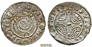 Денарий, Дания, Knut (1018-1035), м.д. Lund, Hbg. 20