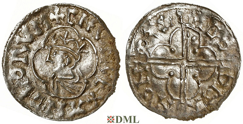 Денарий, Англия, Cnut (1016-1035), м.д. Winchester, монетарий Godman, North 781