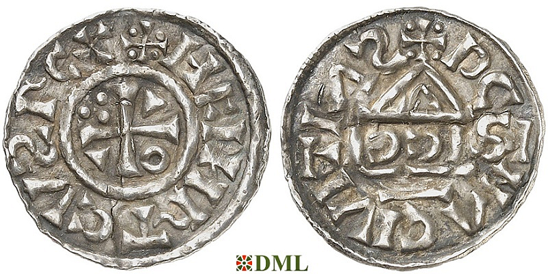 Денарий, Германия, Бавария, Heinrich II (1002-1024), м.д. Regensburg, монетарий SICCI, Hahn 1976, 27h1