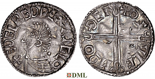 Денарий, Англия, Æthelred II (978-1016), м.д. Thetford, монетарий Oswulf, North 774