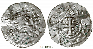 Денарий, Германия, Швабия, Heinrich II (1002-1024), м.д. Augsburg, Hahn 1976, 145.70
