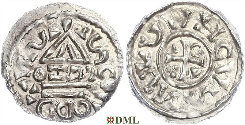 Денарий, Германия, Бавария, Heinrich II (1002-1024), м.д. Salzburg, монетарий CEZO, Hahn 1976, 89a2