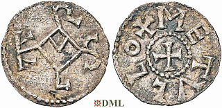 Обол, Каролинги, Charlemagne (768-814) ou Charles le Chauve (840-877), м.д. Melle