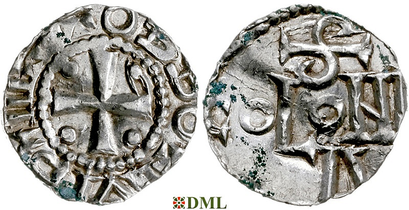 Денарий, Германия, Нижняя Лотарингия, Otto I (936-973) или Otto II (973-983), м.д. Koln, Dbg. 334