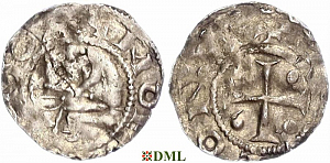 Денарий, Германия, Саксония, Bruno (1037-1055), м.д. Minden, Dbg. 728 