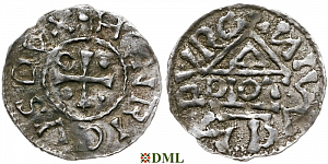 Денарий, Германия, Бавария, Heinrich IV (995-1002), м.д. Neuburg, монетарий DIOT, Hahn 1976, 83a1.1