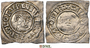 Денарий, Дания, Knut (1018-1035), м.д. Viborg, Hbg. 46